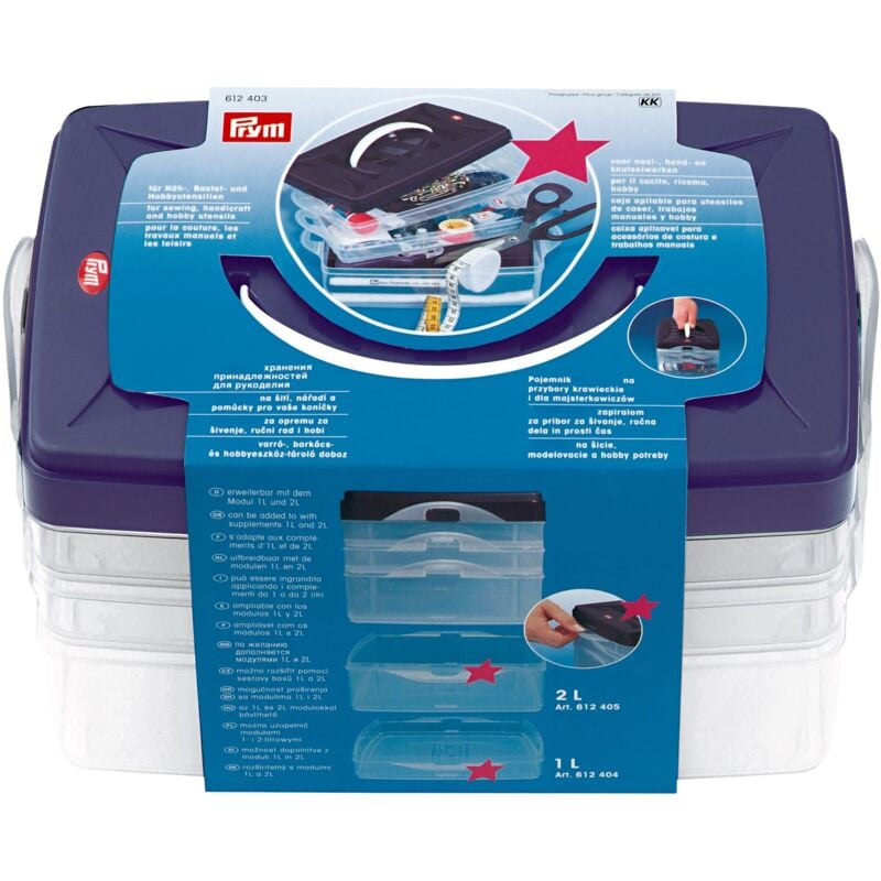 foto del prodotto prym click box base in plastica, trasparente, 24 x 16,5 x 14 cm