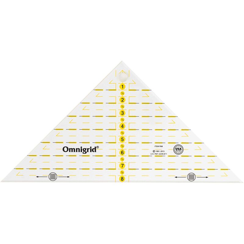 foto del prodotto prym omnigrid 8 right, quarter square triangle quilting ruler, transparent, 5 cm