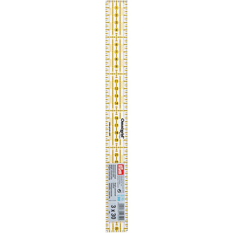 foto del prodotto prym - righello universale 3 x 30 cm omnigrid ruler, transparent, black, yellow