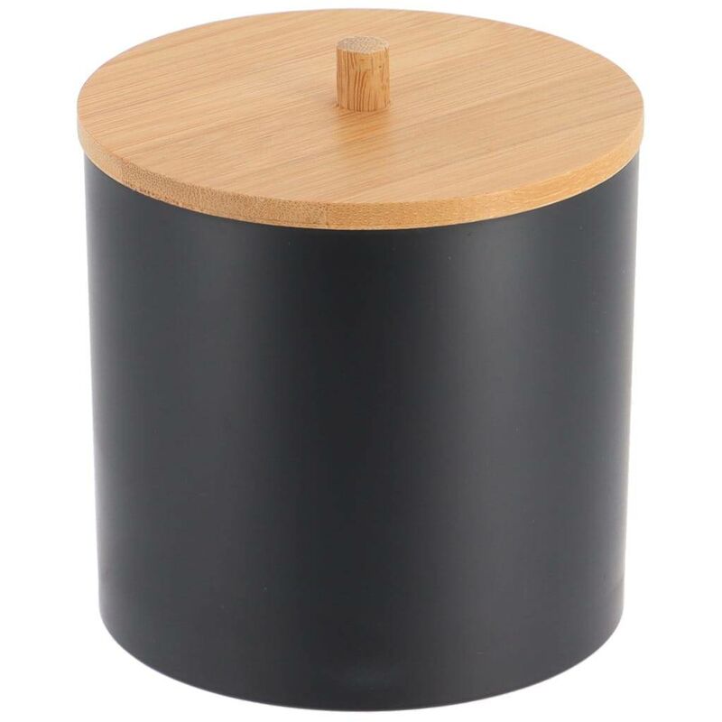 foto del prodotto ps scatola nera per cotone e cotton fioc con coperchio in bamb bamb nero tendance