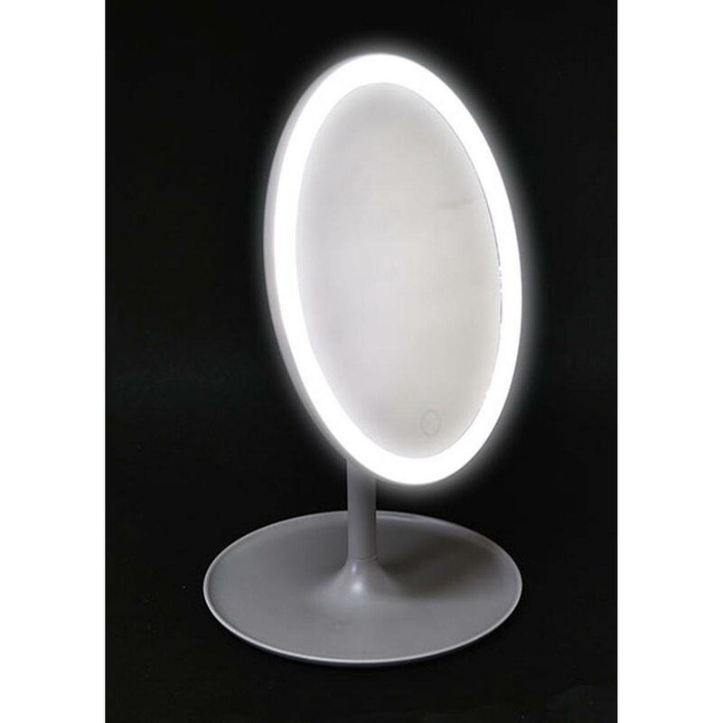 foto del prodotto ps specchio ovale a led su supporto grigio tendance