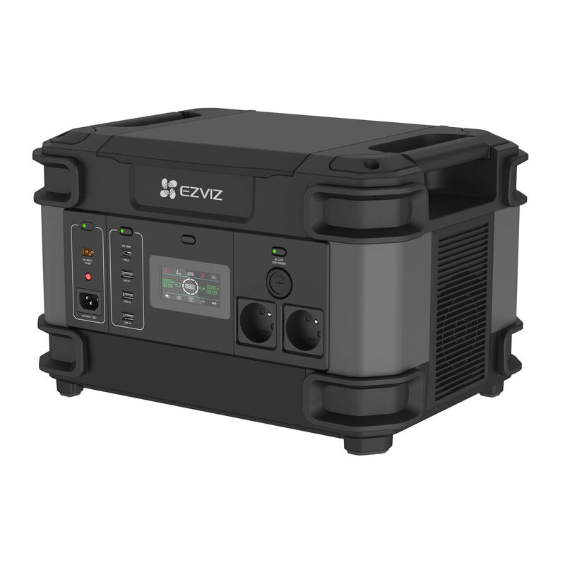 foto del prodotto ps1300, stazione di alimentazione portatile, capacit 1324wh, 6 ingressi, display smart, ricarica con pannello solare non incluso ezviz