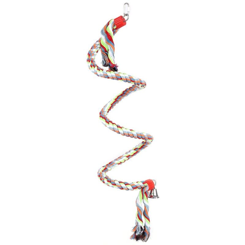 foto del prodotto pssopp giocattoli per uccelli, altalena per pappagalli, giocattoli per pappagalli, corda per trespolo, corda per arrampicata, corda di cotone a
