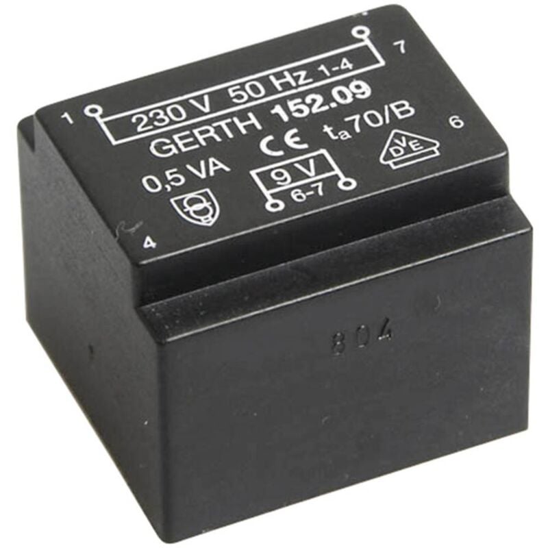 foto del prodotto pt202401 trasformatore per pcb 1 x 230 v 1 x 24 v ac 0.50 va 20 ma gerth