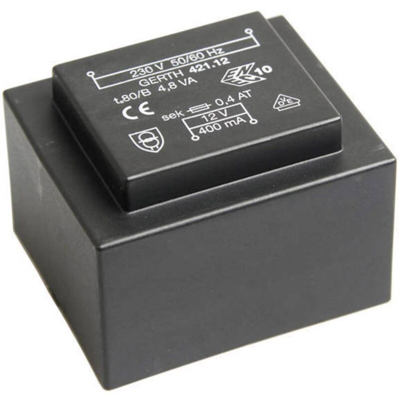 foto del prodotto pt426002 trasformatore per pcb 1 x 230 v 2 x 30 v ac 4.80 va 80 ma gerth