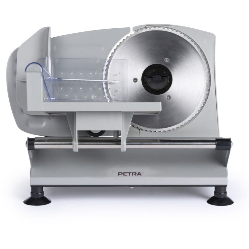 foto del prodotto pt4636vde affettatrice elettrica macchina per tagliare alimenti, carne, formaggio, pane, spessezza da 1 a 15 mm, 3 x 170mm lame acciaio inox,