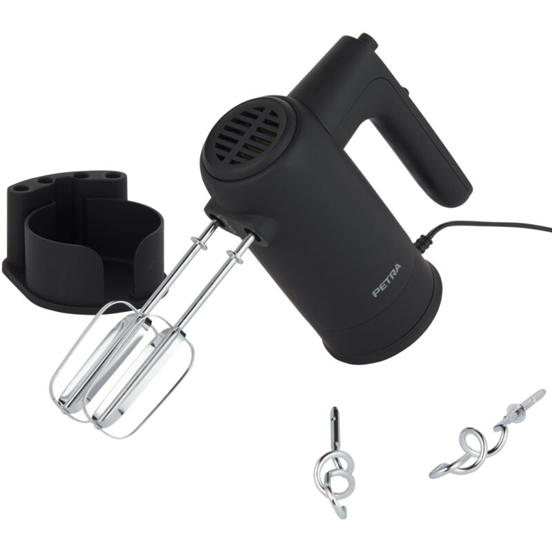 foto del prodotto pt5613bmblkvde handmixer handr hrer elektrischer k chenmixer zum kneten schlagen, schneebesen knethaken inklusive, 5 geschwindigkeiten mixer,