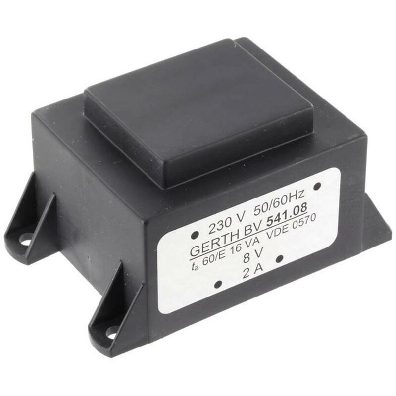 foto del prodotto pta544802 trasformatore per pcb 1 x 230 v 2 x 24 v ac 16 va 333 ma gerth