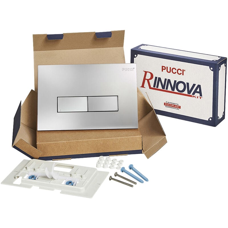 foto del prodotto pucci kit rinnova placca 2 tasti cassetta eco 28x18 cm plast cromata