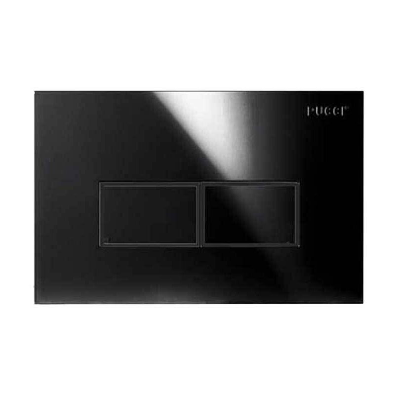 foto del prodotto pucci placca di comando eco linea completa di telaio 2 pulsanti nera 80130561