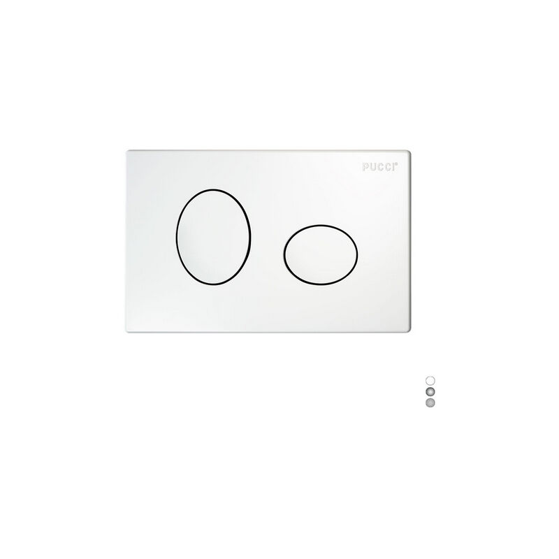 foto del prodotto pucci placca per cassetta incasso eco 2 pulsanti ellisse mod.2014 cromo
