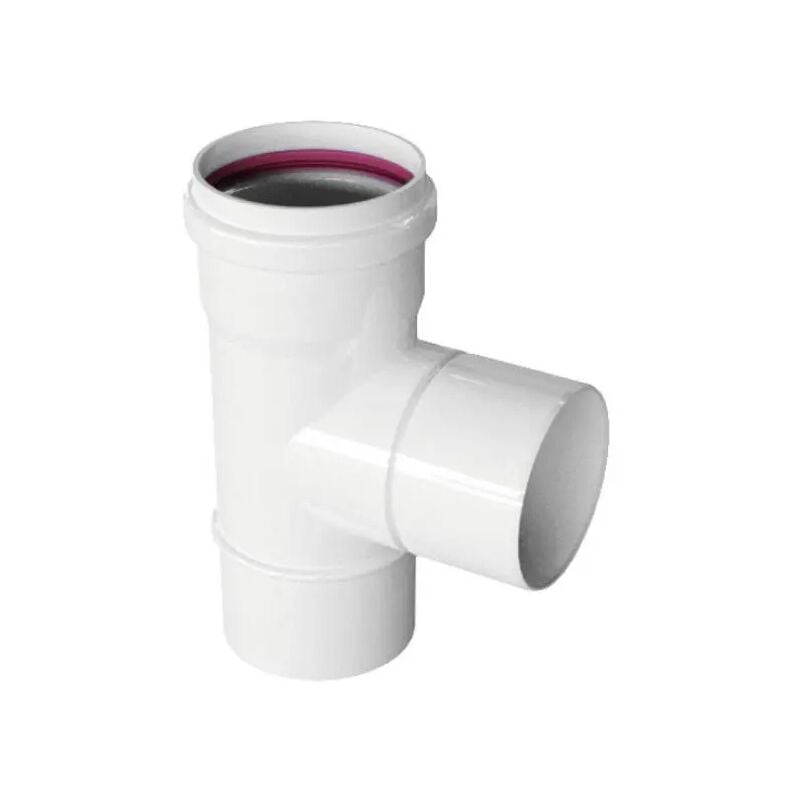foto del prodotto pucci raccordo 90 a t monoparete in alluminio pressofuso bianco 80 m.m.f.