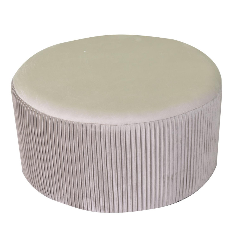 foto del prodotto puff velluto beige tondo cm 56h28