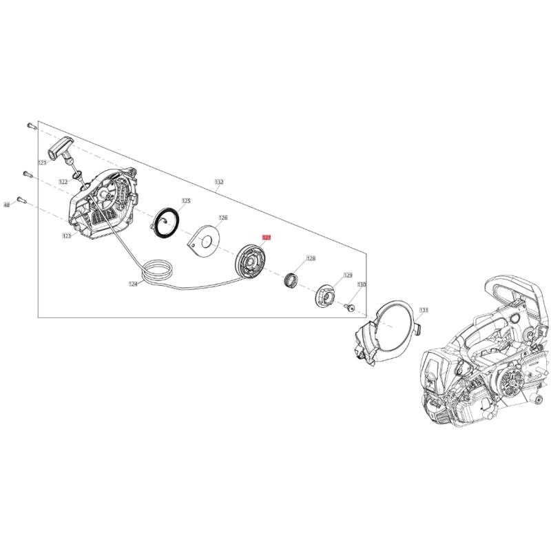 foto del prodotto puleggia avviamento originale bluebird motosega csp 270t - csp 270tc csp270t-127