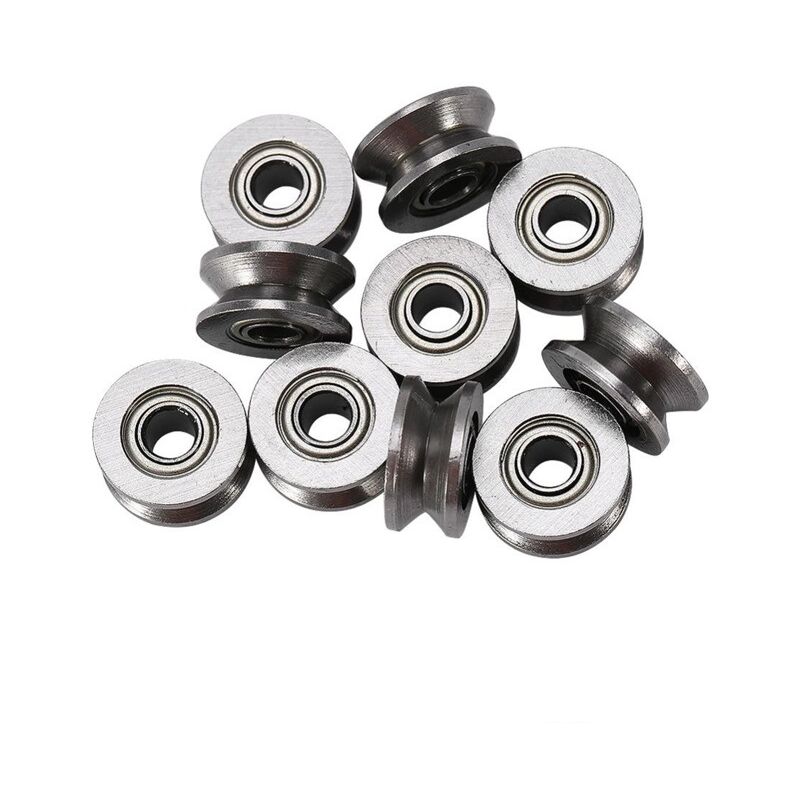 foto del prodotto puleggia con cuscinetto a sfere scanalato v623zz da 20 pezzi per sistema di movimento lineare su binari ferroviari 4x13x6 mm
