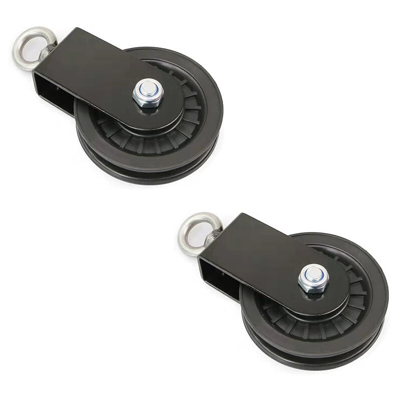 foto del prodotto puleggia da 90 mm con supporto a u girevole a 360 per fitness, allenamento della forza 2 pezzi 