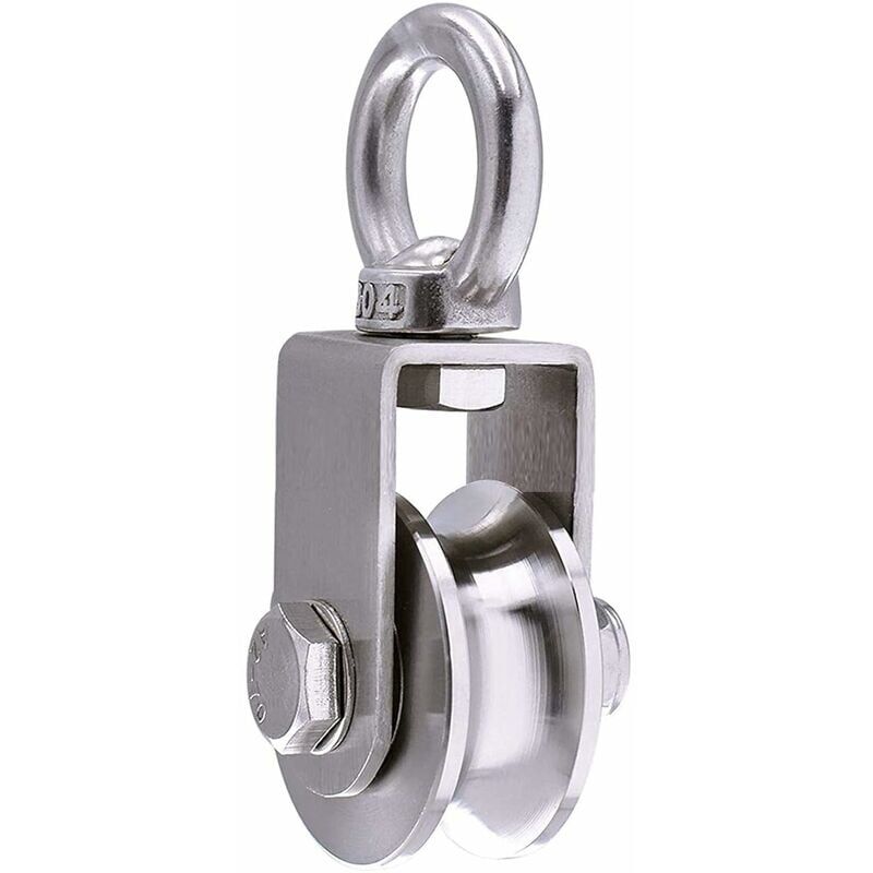foto del prodotto puleggia di sollevamento 100 kg 2 cuscinetti 48 mm acciaio inox 304 utilizzo con cavi