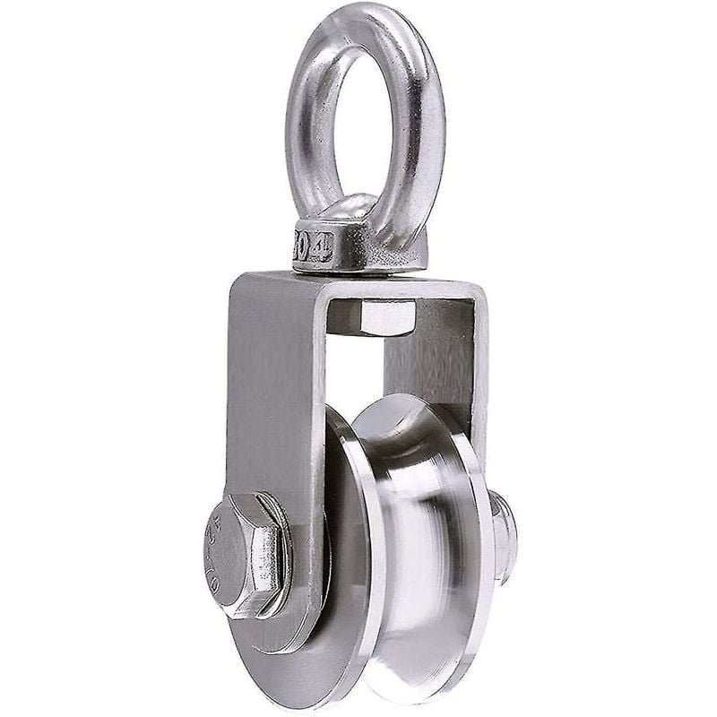 foto del prodotto puleggia di sollevamento da 500 kg con 2 cuscinetti, puleggia per fune, puleggia da 48 mm, anello di sollevamento 201, ruota 48, scanalatura a u