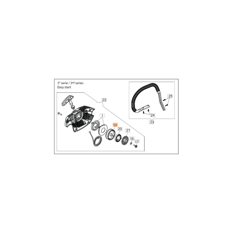 foto del prodotto puleggia easy start originale oleomac motosega gsh 510 gsh 560 50310368r