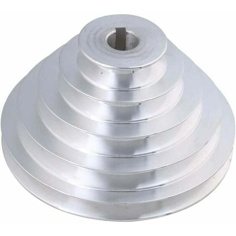 foto del prodotto puleggia in alluminio a 5 stadi diametro interno 19 mm, diametro esterno 54 150 mm per cinghia di distribuzione a v di tipo a