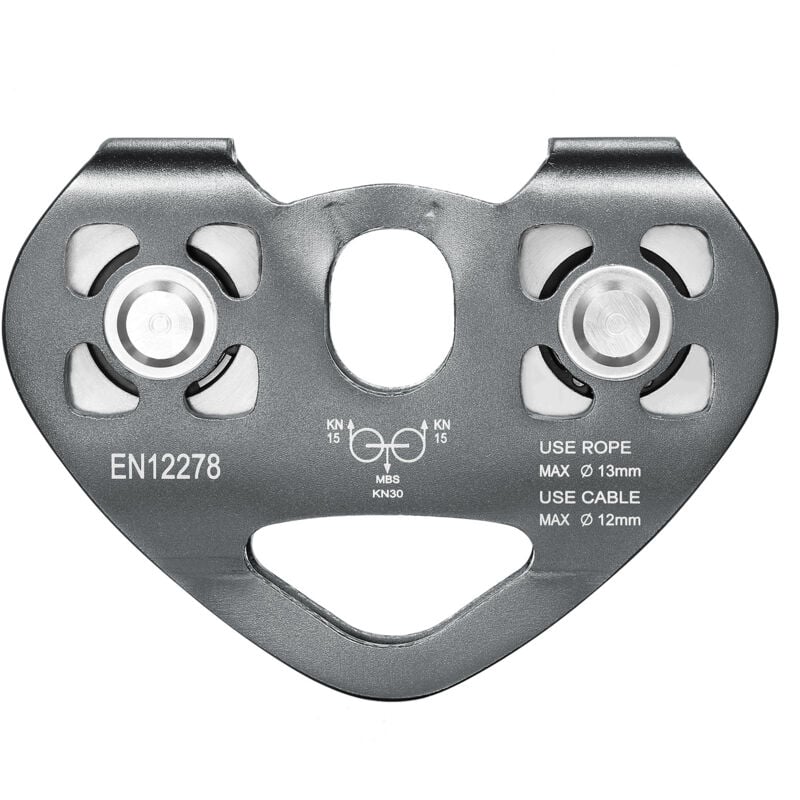 foto del prodotto puleggia per carrello portacavi da 30 kn, con cuscinetti a sfera per arrampicata speleologia in alto lavoro soccorso,grigio - eosnow