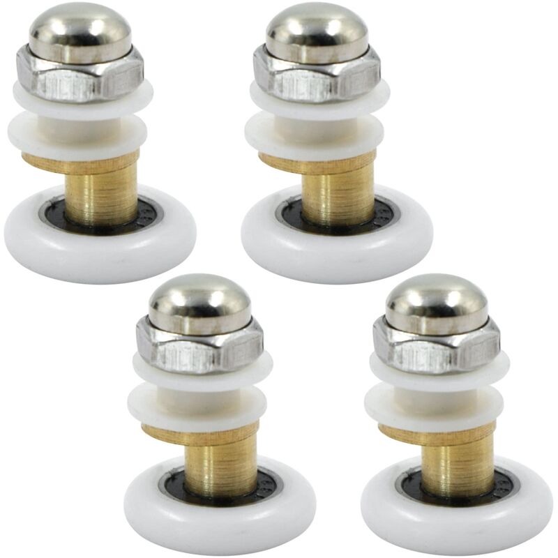 foto del prodotto puleggia per porta doccia rulli per doccia ruota per rulli scorrevoli per doccia ruota per rullo per porta doccia in ottone 4 pezzi 23 mm