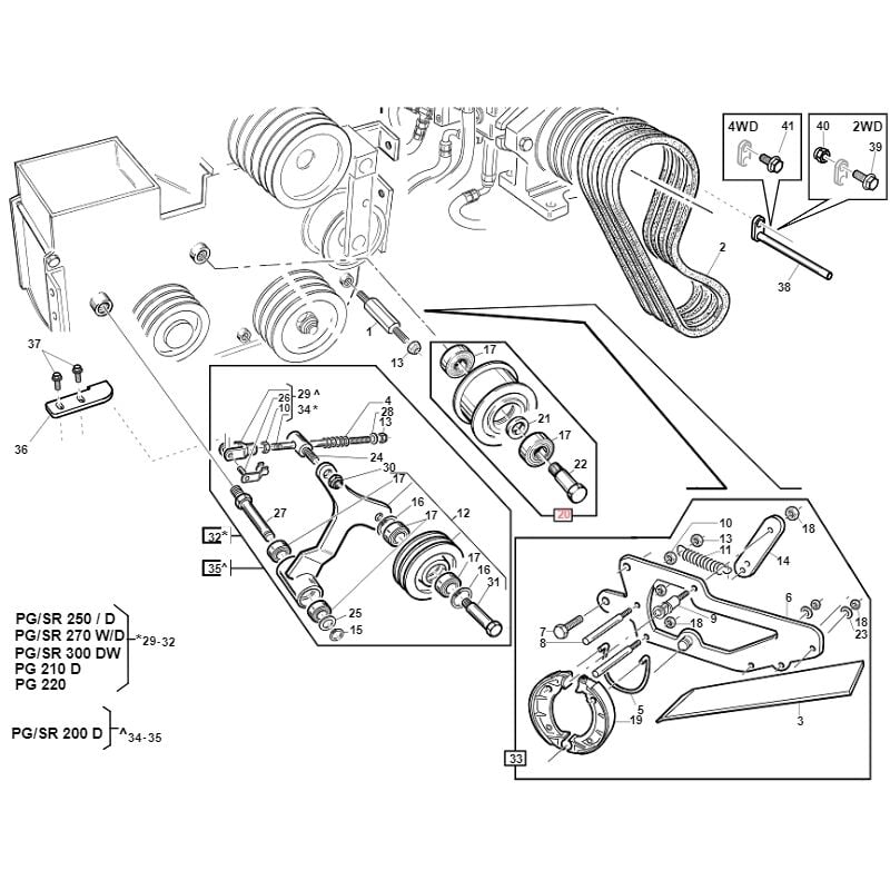foto del prodotto puleggia ritegno cinghie premontata pg originale gianni ferrari bfb 95302101700