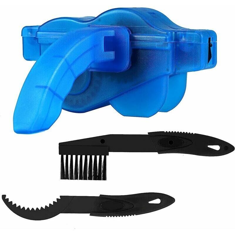 foto del prodotto pulisci catena bici pulisci catena bici pulisci catena bici blu e spazzola catena nera pratico per la pulizia delle catene di bici e motociclette