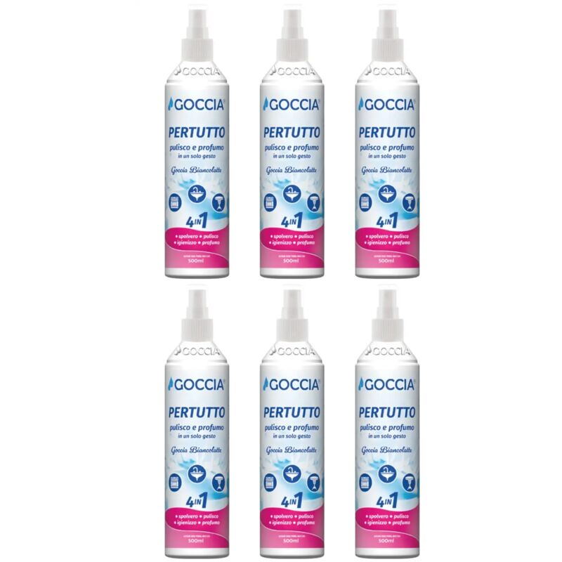 foto del prodotto pulitore multiuso 4 in 1 goccia biancolatte pertutto 6 pezzi da 500ml ciascuno