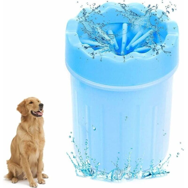 foto del prodotto pulitore per zampe di cane, pulitore portatile per zampe di cane, spazzola per la pulizia degli animali domestici blu ymyny