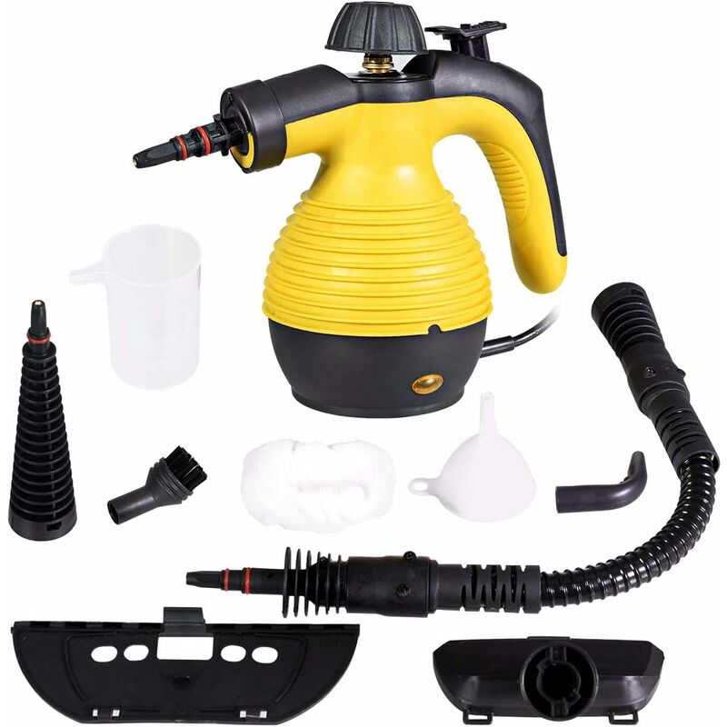 immagine 0 del prodotto pulitore vapore 350 ml, pulitore a vapore portatile multiuso 3 bar, con 9 accessori, giallo