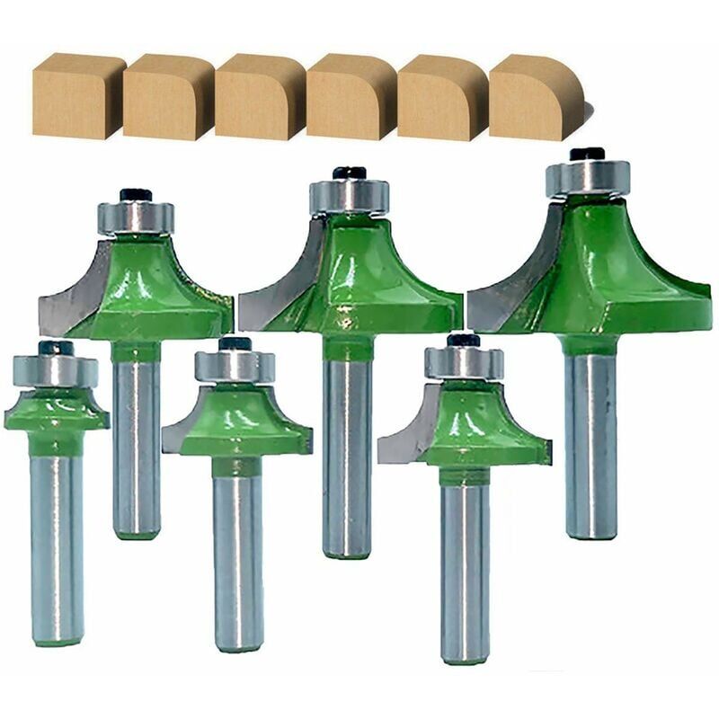 foto del prodotto pulizia delle punte del router inferiore fresa per lavorazione del legno gambo da 8 mm gambo da 8 mm cerniera a filo modello per mortasa 6 pezzi set