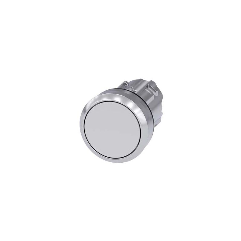 foto del prodotto pulsante , 22 mm, rotondo, in metallo lucido, colore bianco