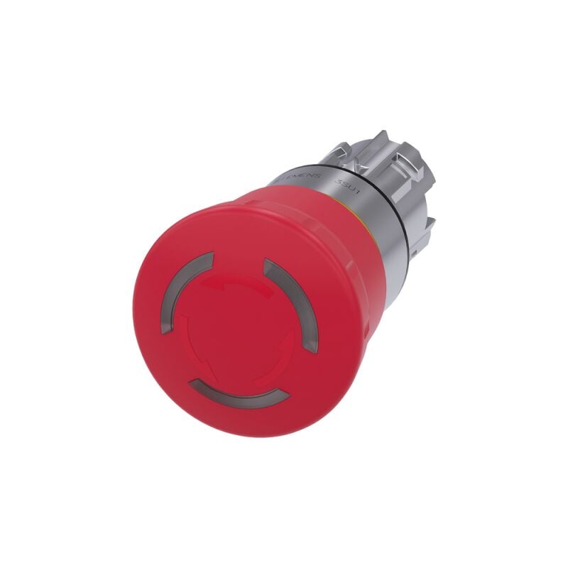 foto del prodotto pulsante a fungo di arresto siemens 22mm rosso 3su10511hb200aa0