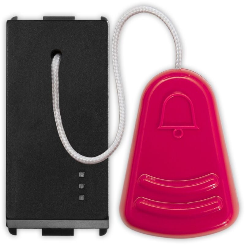 foto del prodotto pulsante a tirante 1 polo no 10a nero illuminabile pixia master 14030