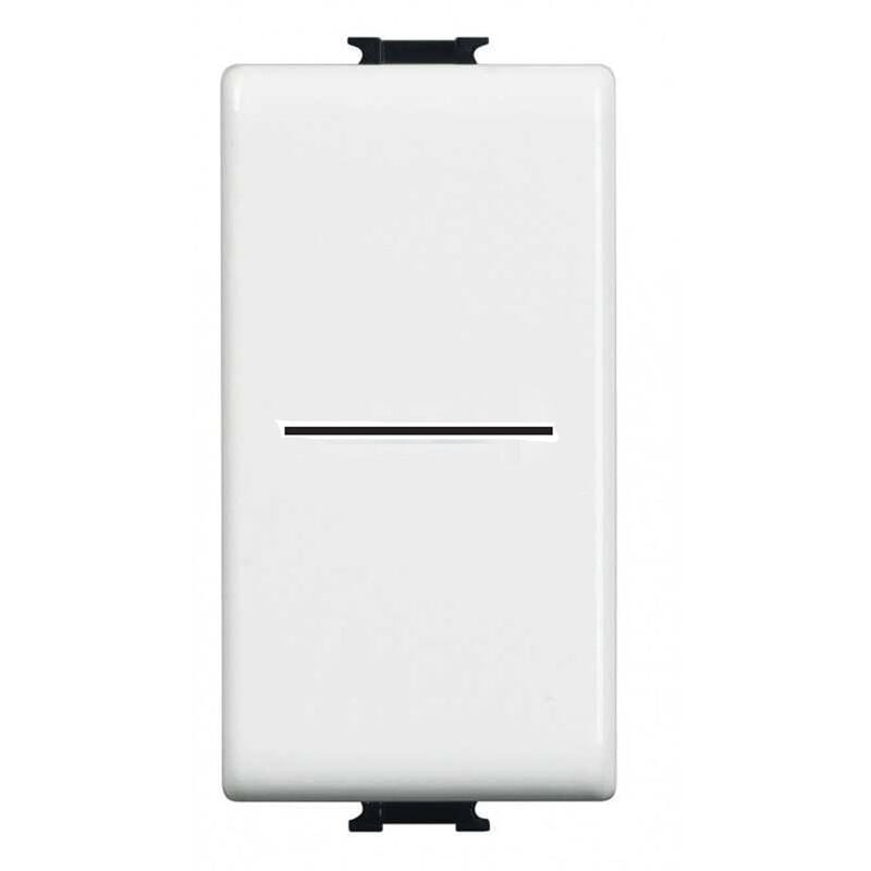 foto del prodotto pulsante assiale modulo compatibile matix presa 10ax controllo luci casa bianco