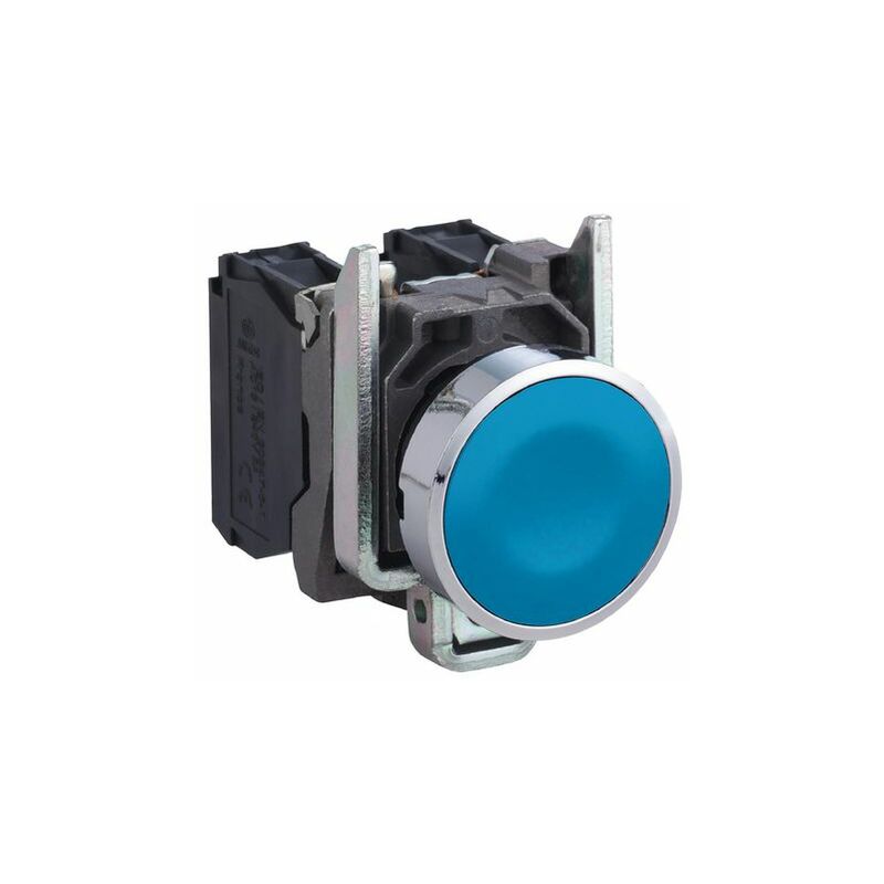 foto del prodotto pulsante blu piatto, 22 mm, 600 v, 1 nc, 1no, ip69k