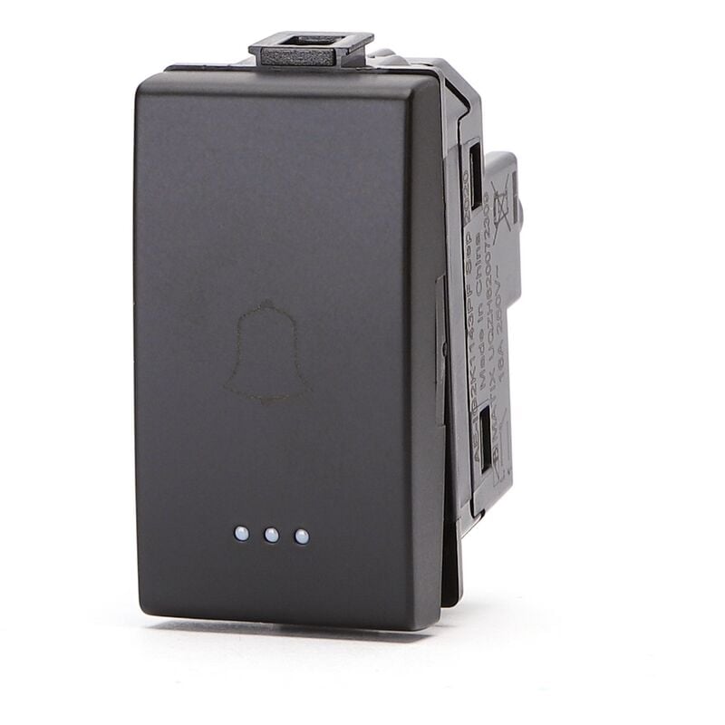foto del prodotto pulsante campanello 16a nero compatibile anche con bticino matix