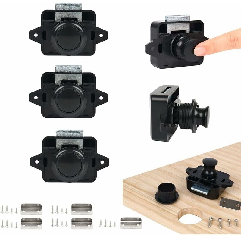 foto del prodotto pulsante di chiusura, serratura per porta senza chiave 5psc per pomello porta mobile per camper, yacht, barche