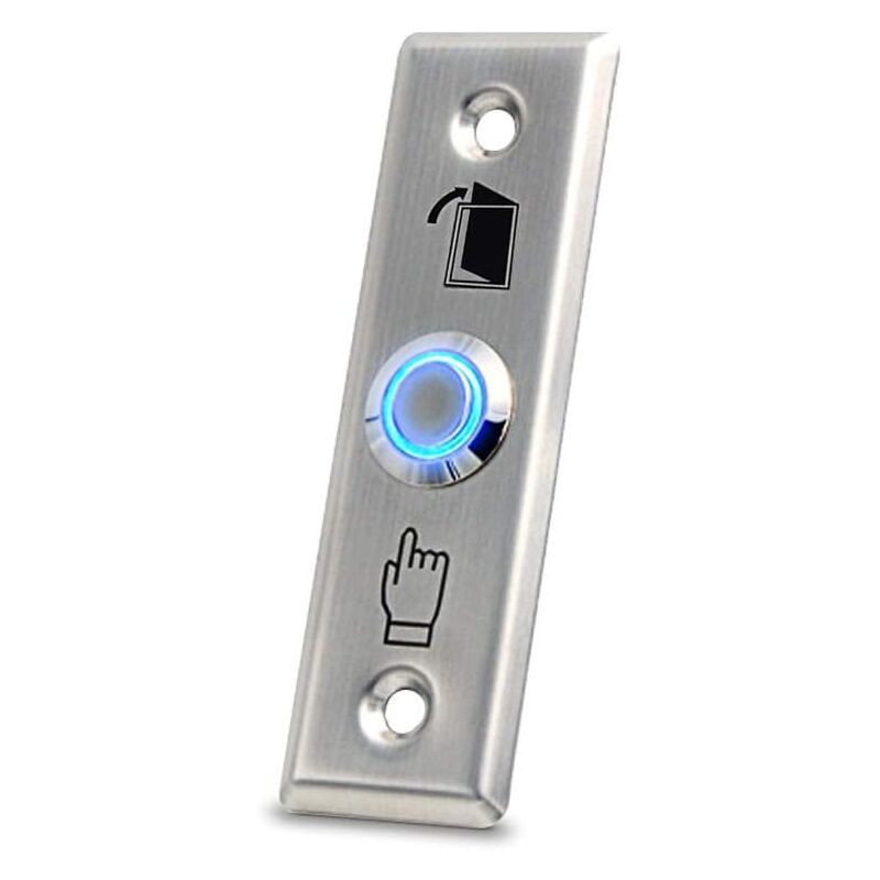 foto del prodotto pulsante di uscita in acciaio inossidabile con illuminazione a led per sistema di blocco di accesso domestico 30 x 90 mm 