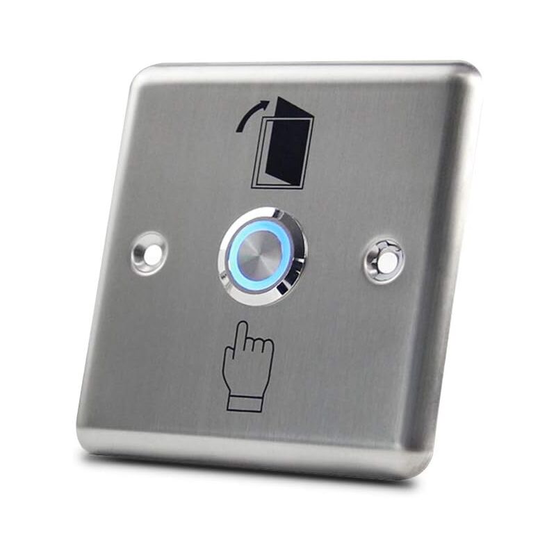foto del prodotto pulsante di uscita per porta in acciaio inossidabile con luce led per sistema di blocco di accesso domestico 8686 mm 