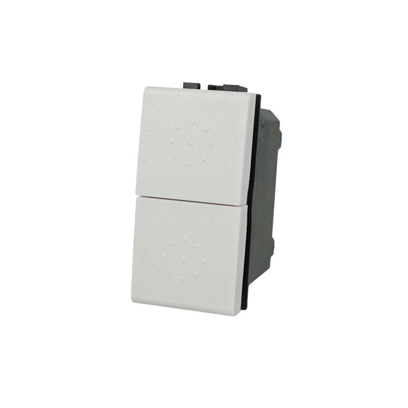 foto del prodotto pulsante doppio saliscendi 1p+1p compatibile living bianco sd41002b