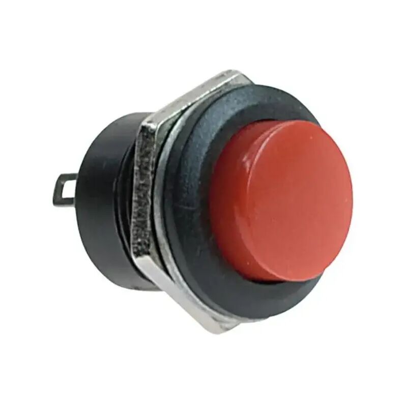 foto del prodotto pulsante incasso con ghiera 6a contatto na rosso
