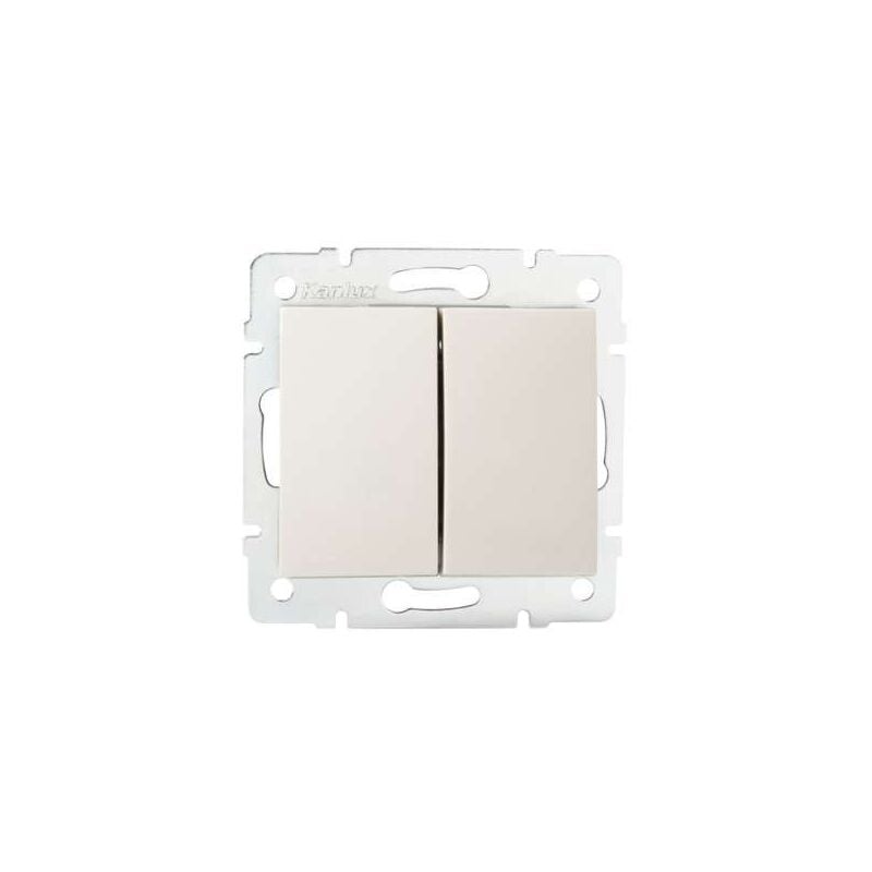 foto del prodotto pulsante integrato dual logi 2 leves 71 h71mm formato quadrato crema 250v
