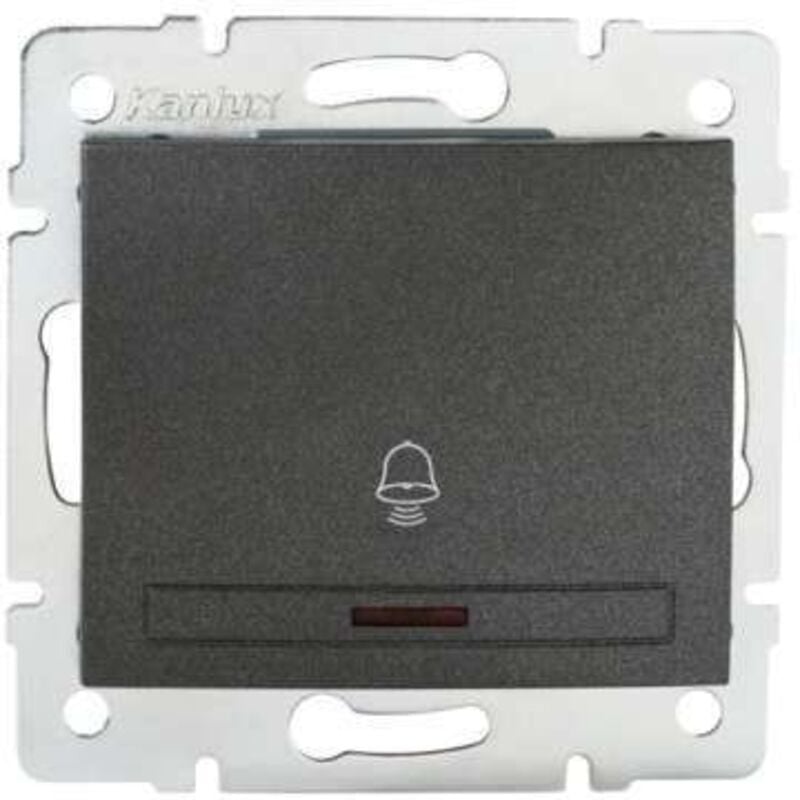 foto del prodotto pulsante integrato per sonette con led domo grafite