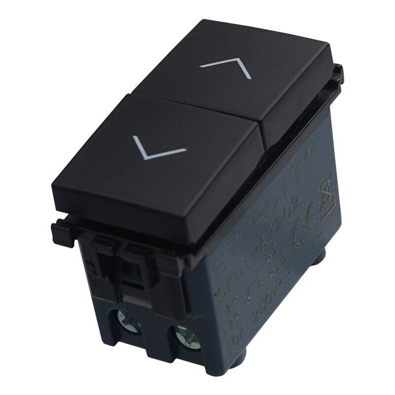 foto del prodotto pulsante interbloccato doppio saliscendi 1p+1p 10a colore nero compatibile con vimar arke - ettroit
