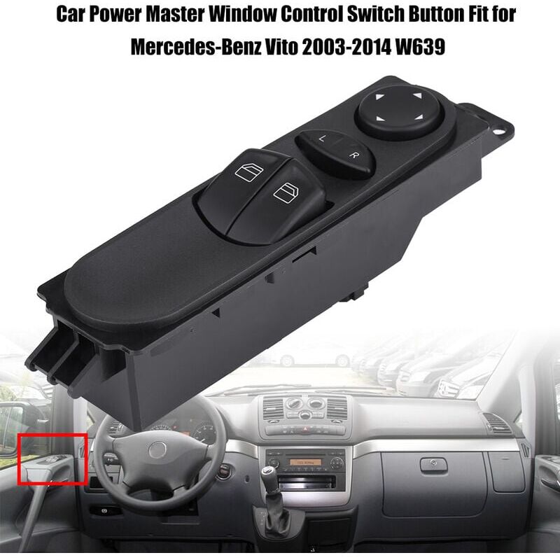 foto del prodotto pulsante interruttore alzacristalli elettrico per auto adatto per mercedes benz vito 2003-2014 w639