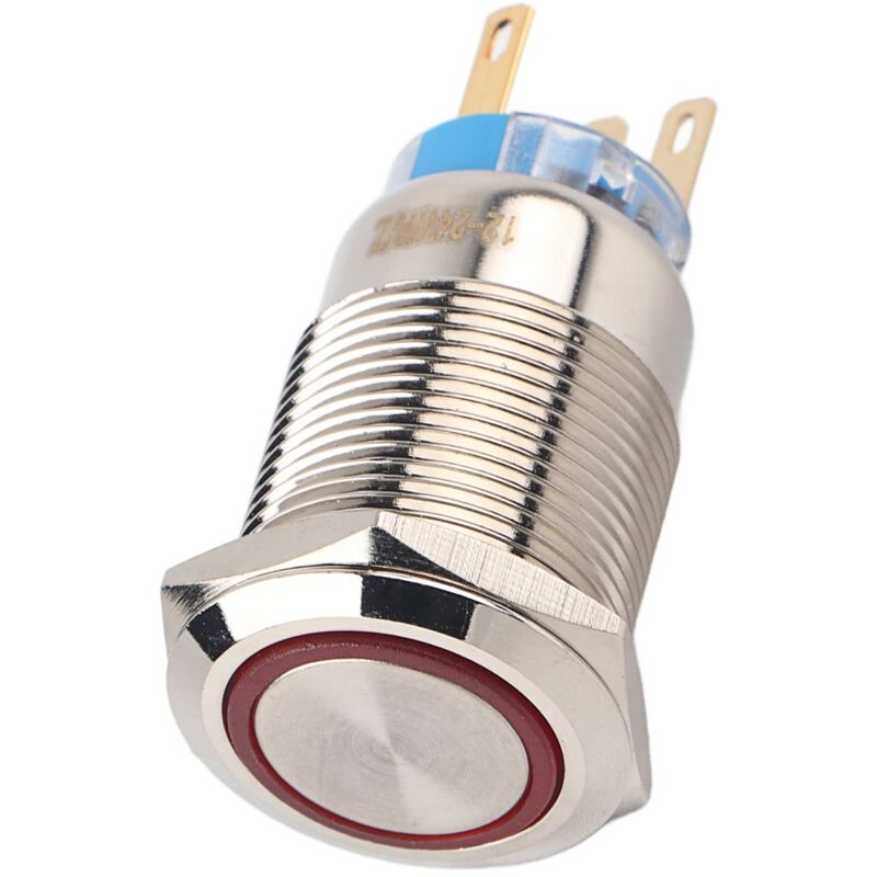 immagine 0 del prodotto pulsante led per auto keenso, pulsante autobloccante a led da 19 mm, 12 24 v, pulsante di avvio impermeabile, interruttore rotondo in metallo,