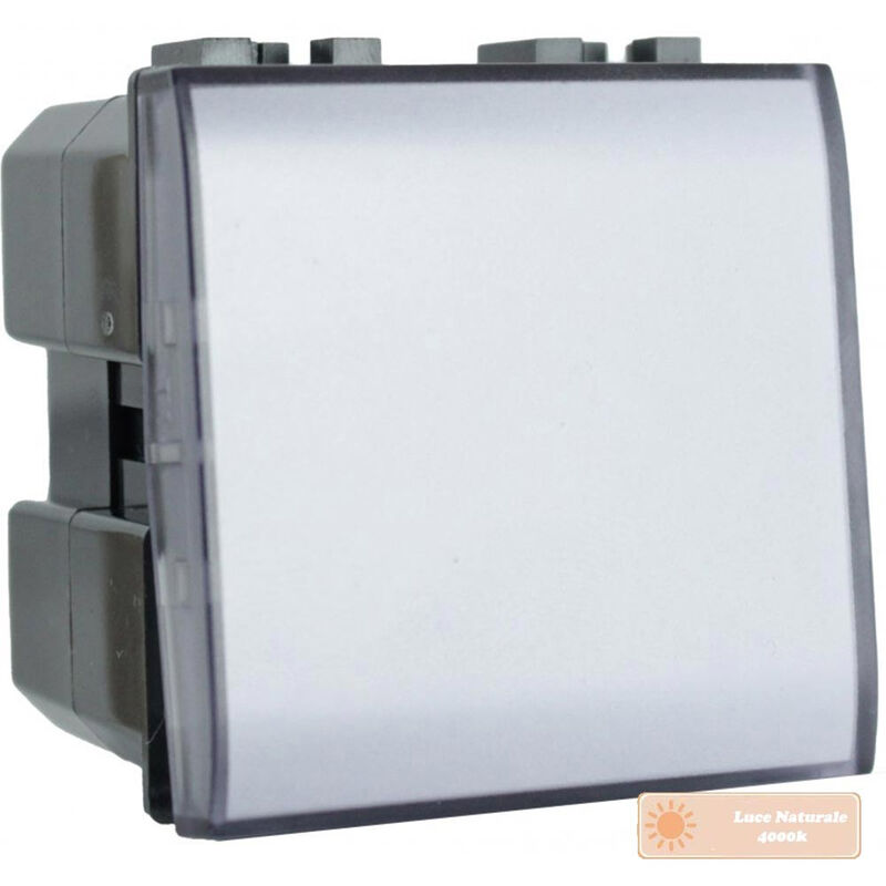 foto del prodotto pulsante luce notturna 2 watt compatibile con matix interruttore on off segnapassi luce naturale 4000k