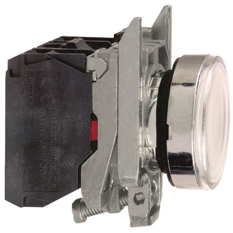 foto del prodotto pulsante luminoso bianco 22 filoghiera ad impulso 24v 1no 1nc